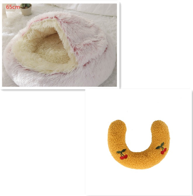 2 In 1 Round Plush Warm Pet Winter Bed