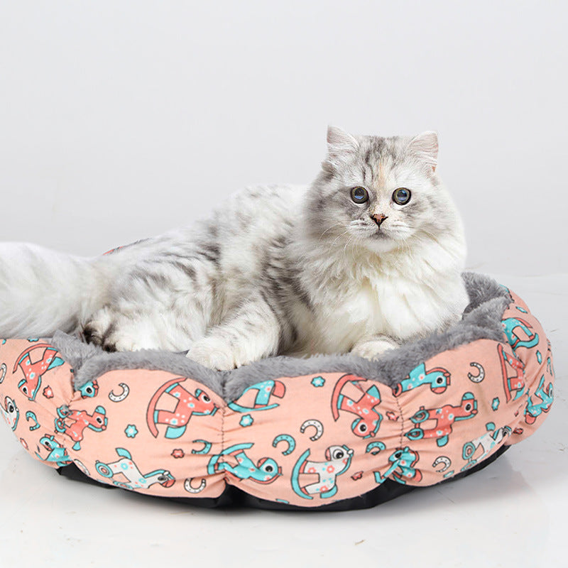Calming Donut Round Fluffy Pet Sleeping Bed