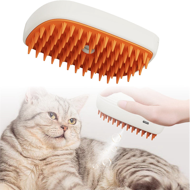 USB Rechargeable Pet Steam Spray Massage Grooming Comb