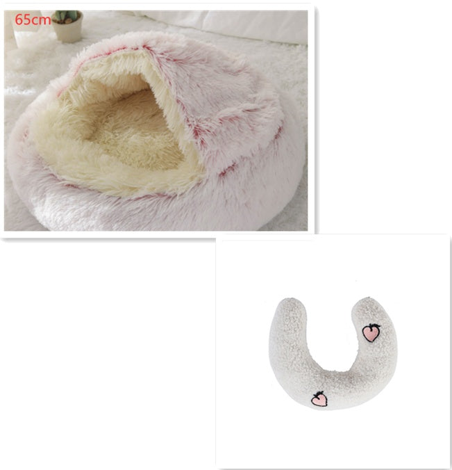 2 In 1 Round Plush Warm Pet Winter Bed