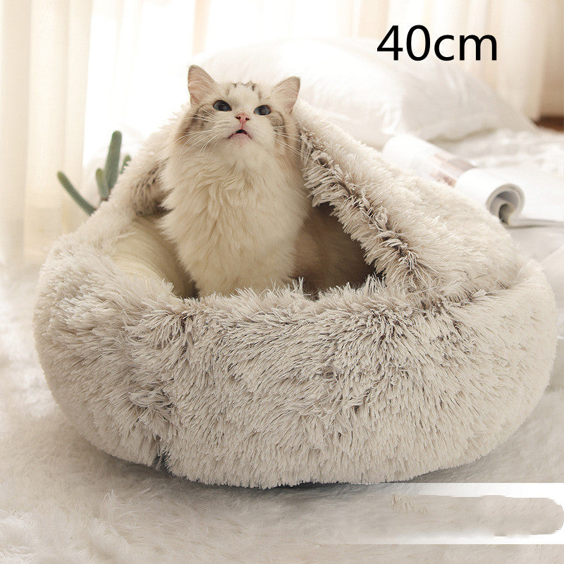 2 In 1 Round Plush Warm Pet Winter Bed