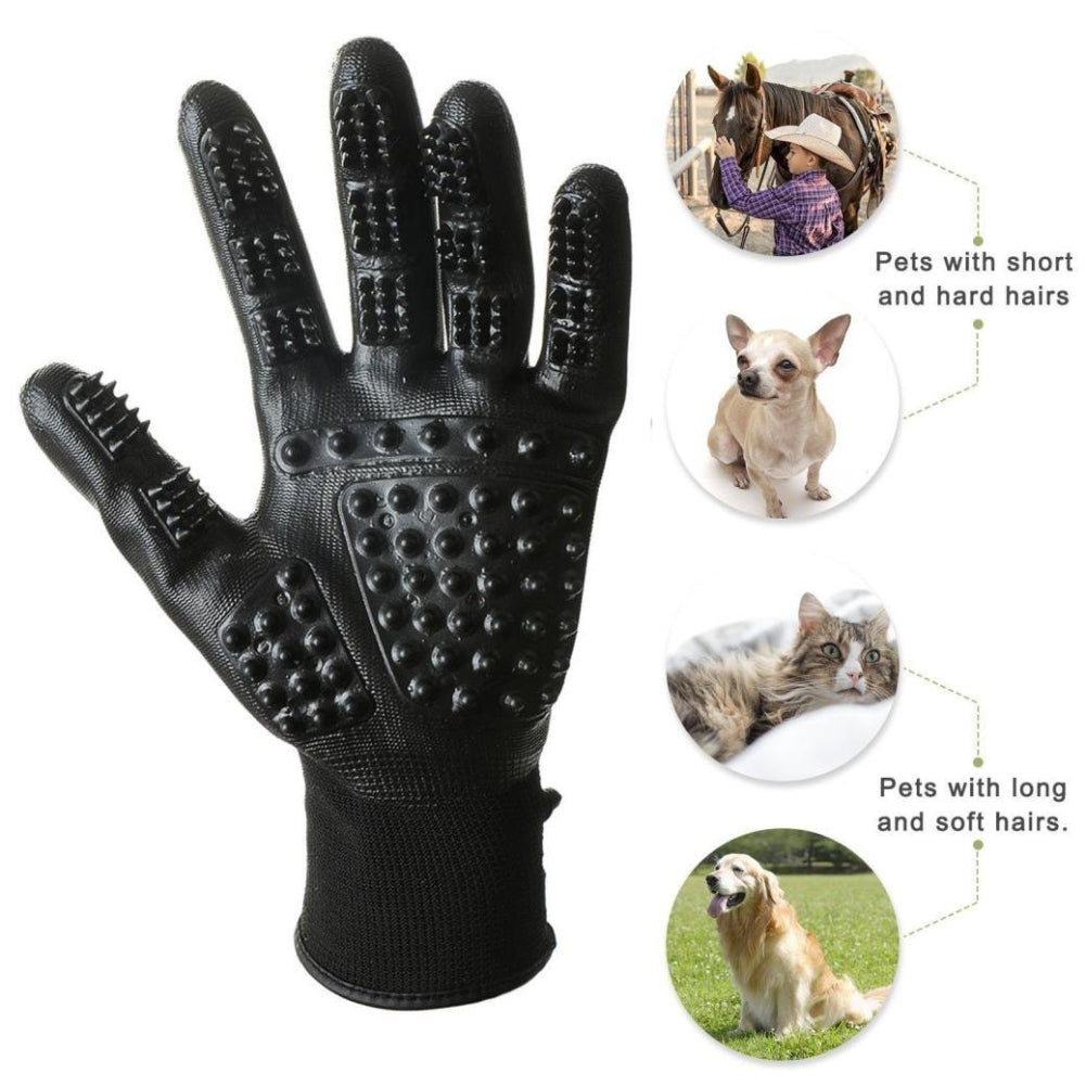 Pet Hair Grooming Glove Soft Rubber Shedding Massage Brush