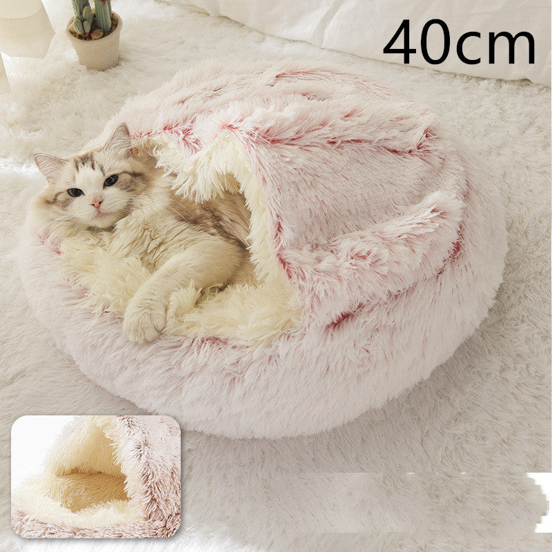 2 In 1 Round Plush Warm Pet Winter Bed