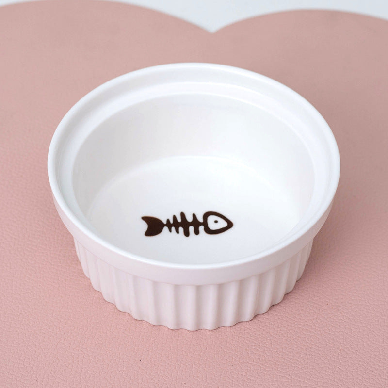 Ceramic Double Raised Pet Bowl Angled Feeding Stand