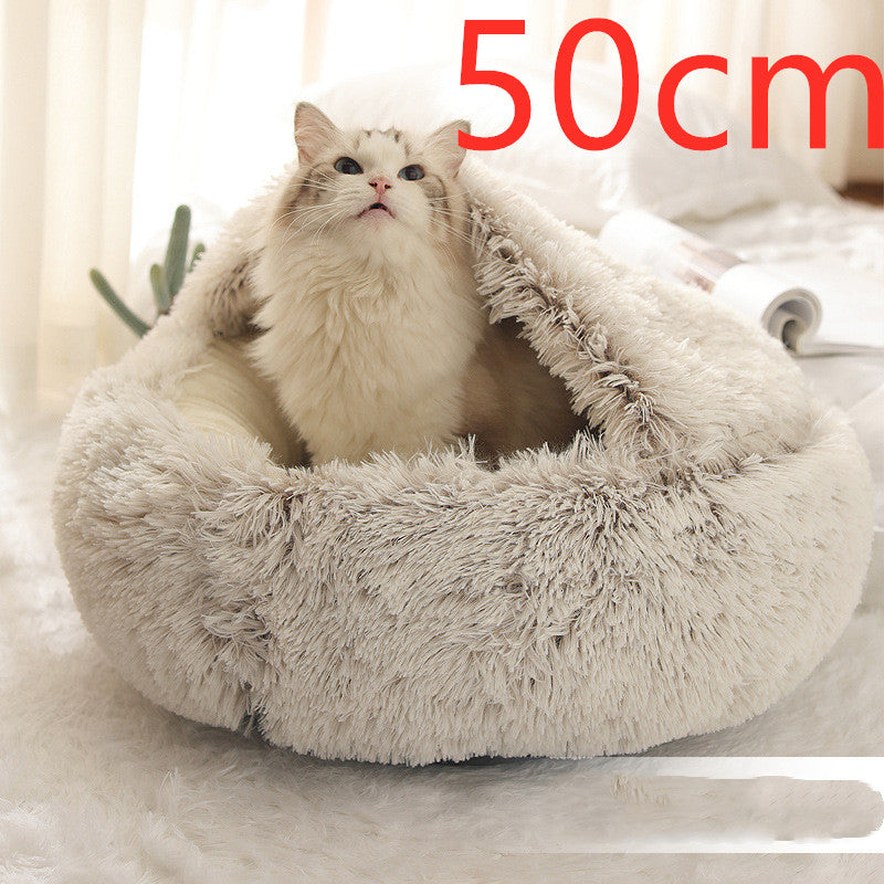 2 In 1 Round Plush Warm Pet Winter Bed