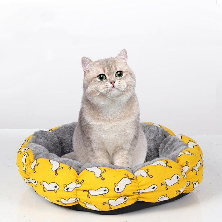 Calming Donut Round Fluffy Pet Sleeping Bed