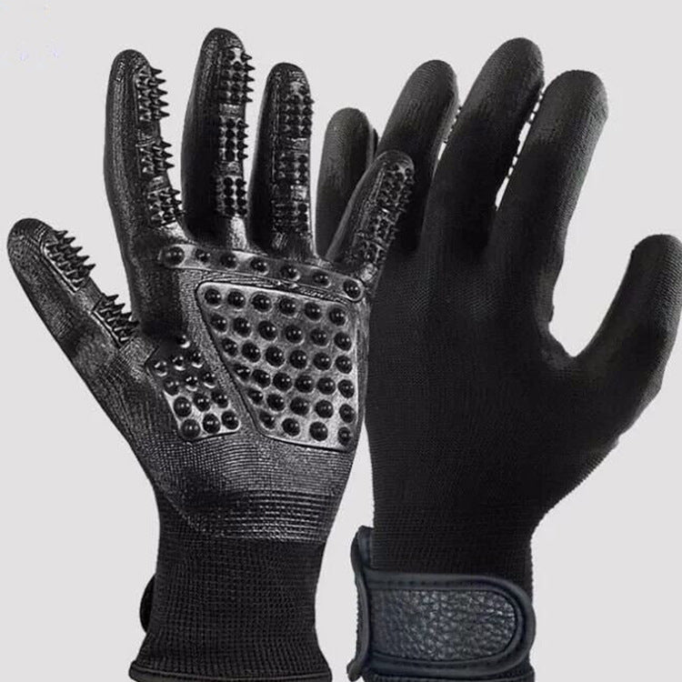 Pet Hair Grooming Glove Soft Rubber Shedding Massage Brush