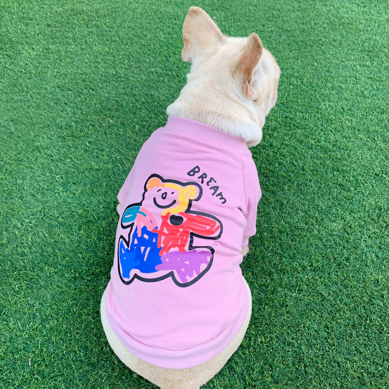 Teddy Style Cotton Pet Sweater Two Legged Spring Autumn Outfit