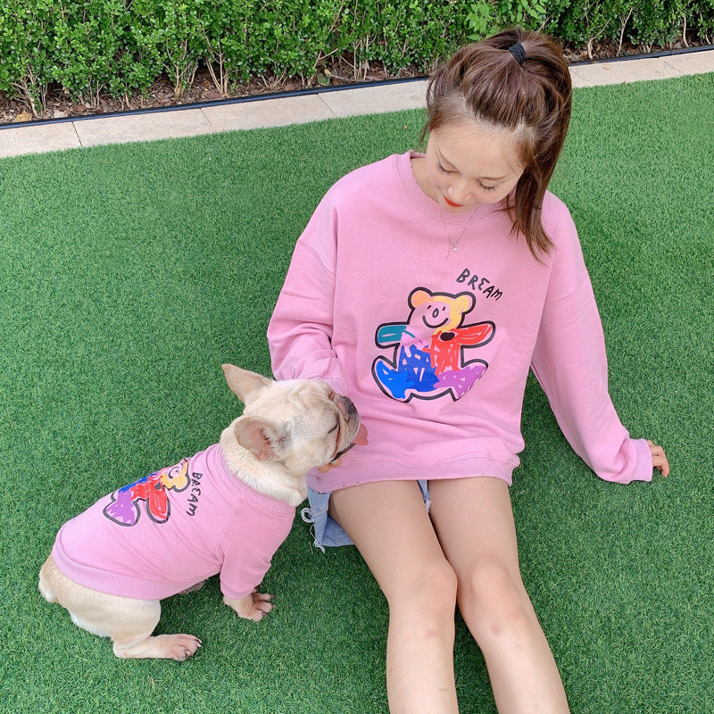 Teddy Style Cotton Pet Sweater Two Legged Spring Autumn Outfit
