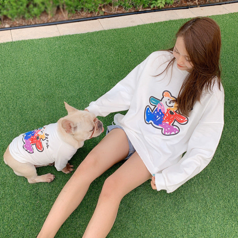 Teddy Style Cotton Pet Sweater Two Legged Spring Autumn Outfit