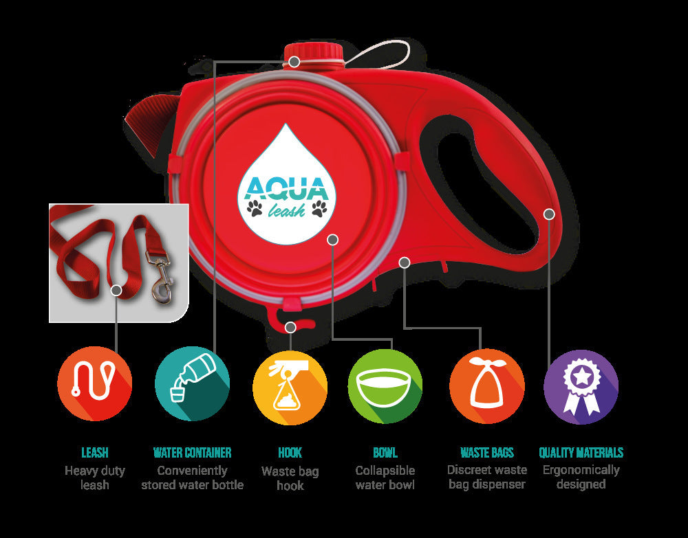 Multifunctional Portable Pet Leash Water Bottle Holder