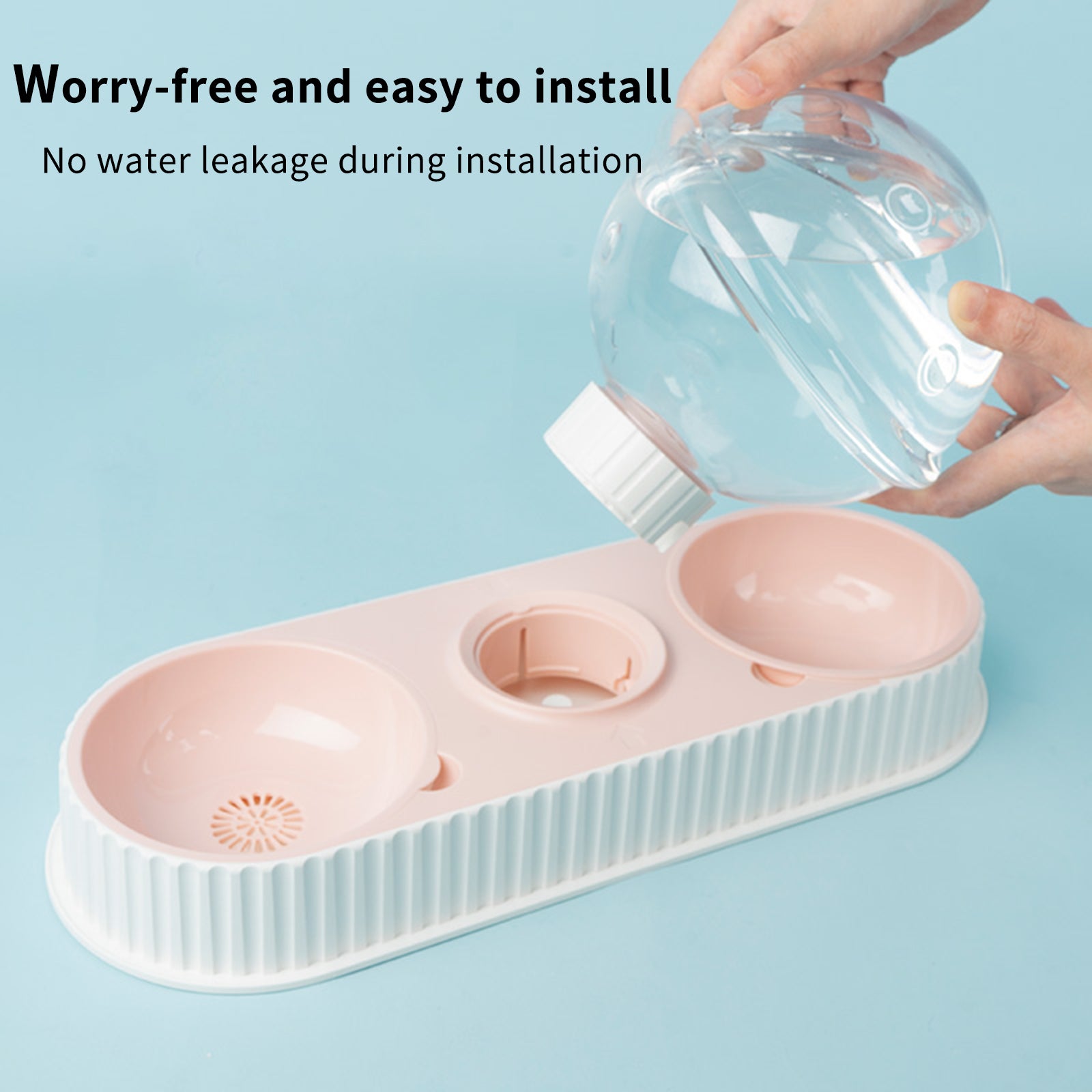 Automatic Plastic Pet Feeder Water Bowl Drinking Dispenser