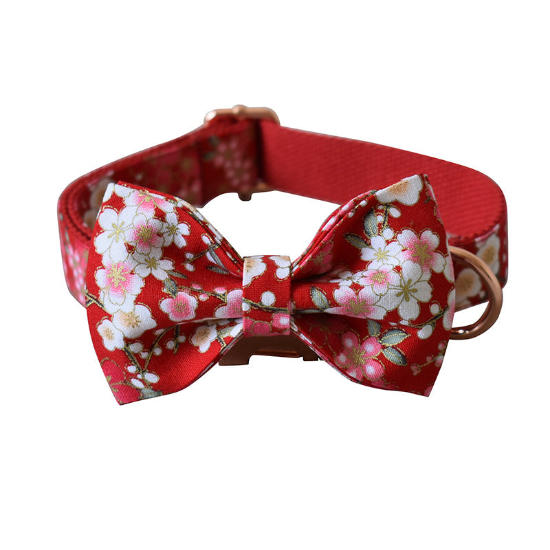 Red Floral Style Female Pet Pen Leash Set