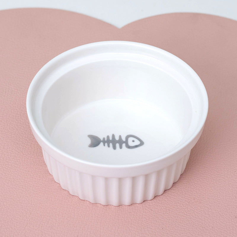 Ceramic Double Raised Pet Bowl Angled Feeding Stand