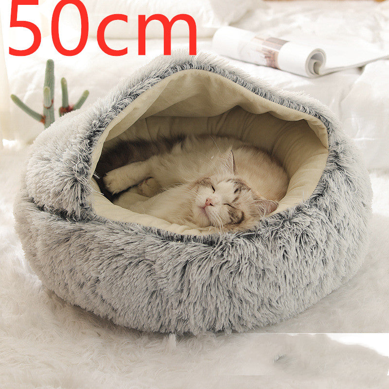 2 In 1 Round Plush Warm Pet Winter Bed