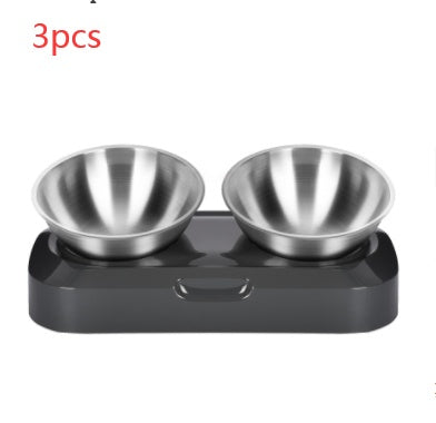 Stainless Steel Double Pet Bowl Night Feeding Stand