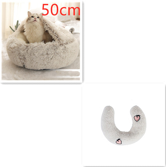 2 In 1 Round Plush Warm Pet Winter Bed