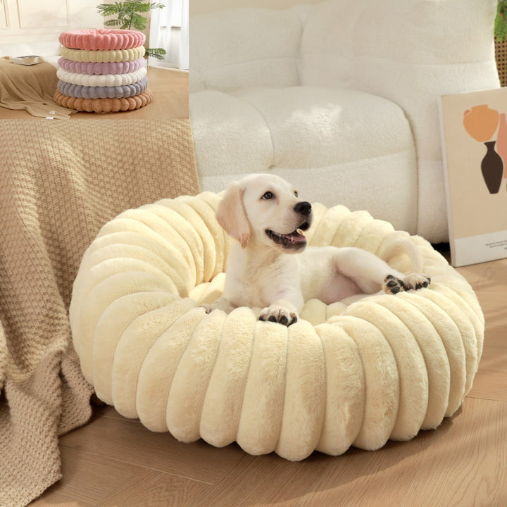Plush Winter Warm Pet Sleeping Nest Round Bed