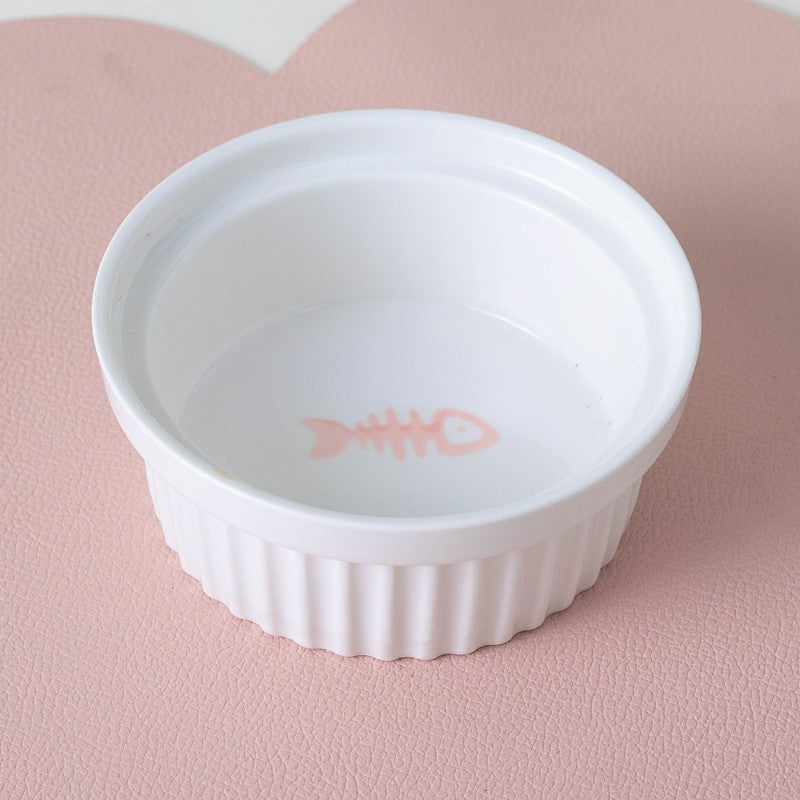 Ceramic Double Raised Pet Bowl Angled Feeding Stand