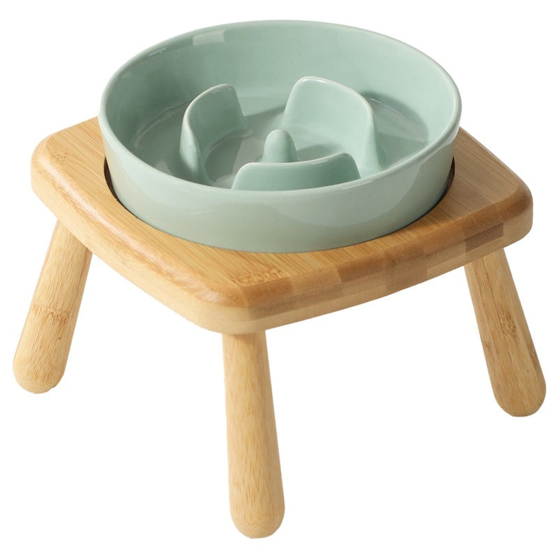 Ceramic Slow Feeding Pet Bowl Anti Choking Tip Proof Feeder