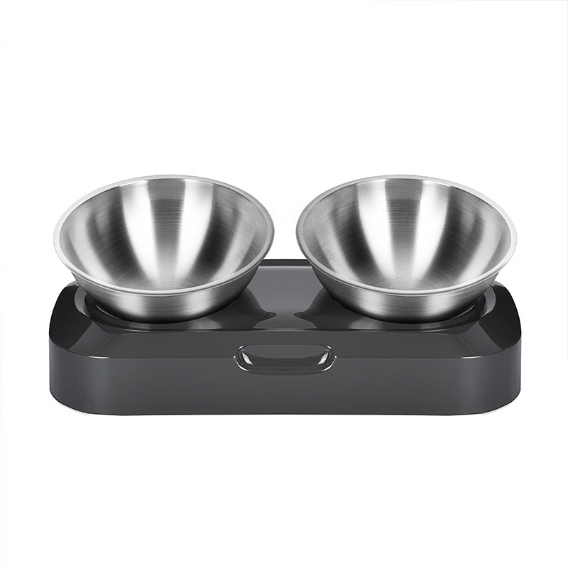 Stainless Steel Double Pet Bowl Night Feeding Stand