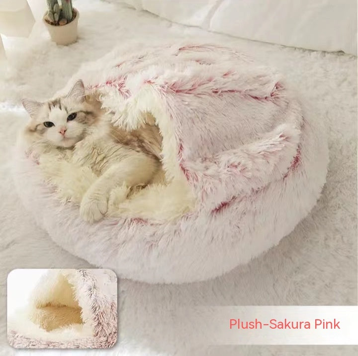2 In 1 Round Plush Warm Pet Winter Bed