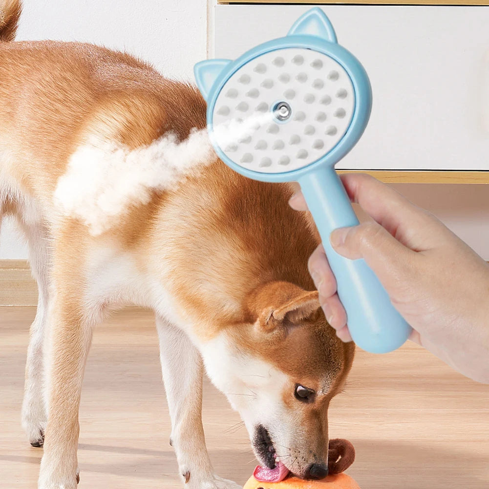Rechargeable Pet Mist Grooming Self Cleaning Slicker Brush