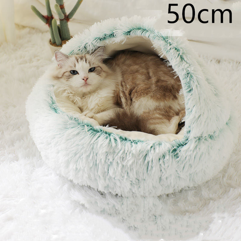 2 In 1 Round Plush Warm Pet Winter Bed