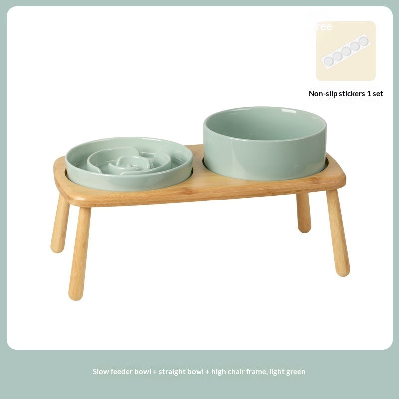 Ceramic Slow Feeding Pet Bowl Anti Choking Tip Proof Feeder
