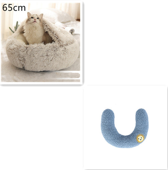 2 In 1 Round Plush Warm Pet Winter Bed