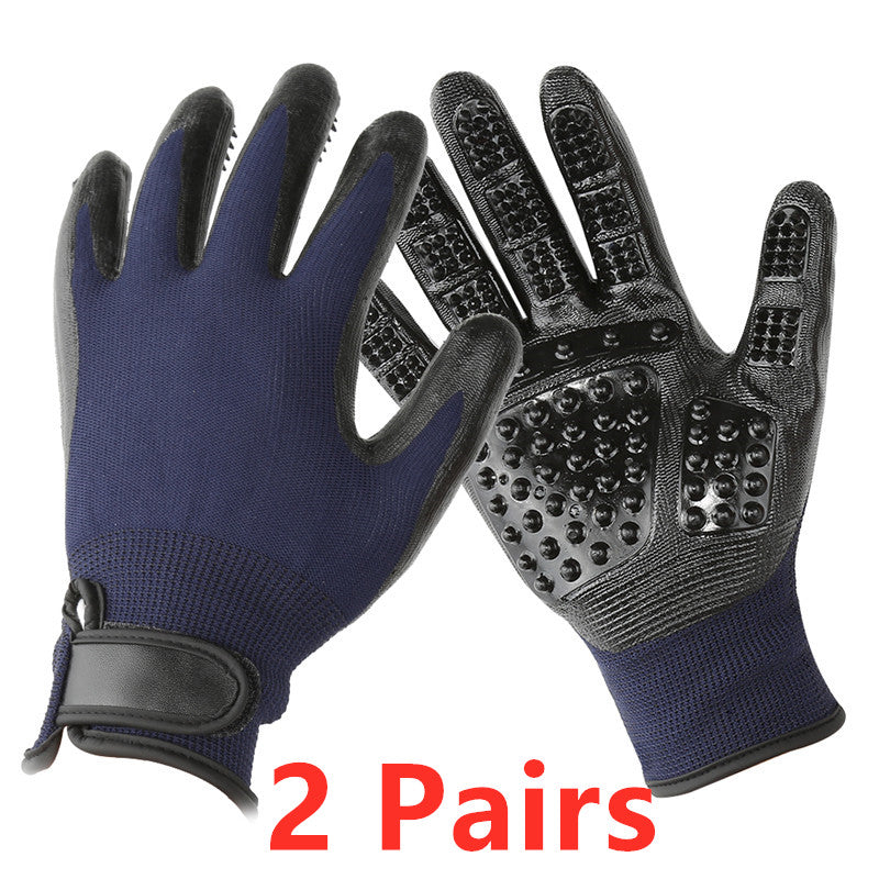 Pet Hair Grooming Glove Soft Rubber Shedding Massage Brush