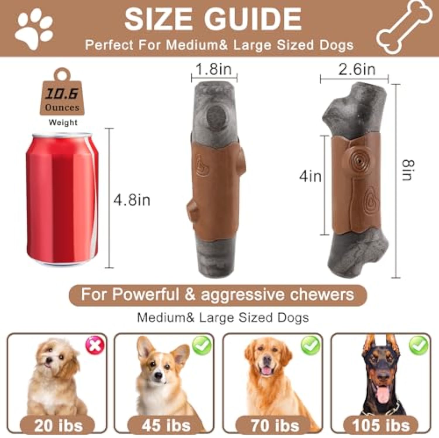 Durable Bacon Flavor Chew Toy For Large Pets