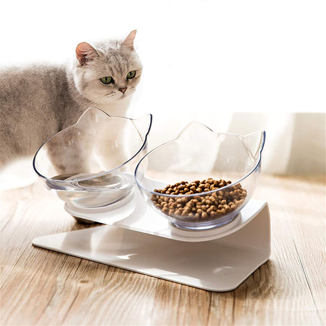 Non Slip Double Raised Pet Feeder Bowl With Stand