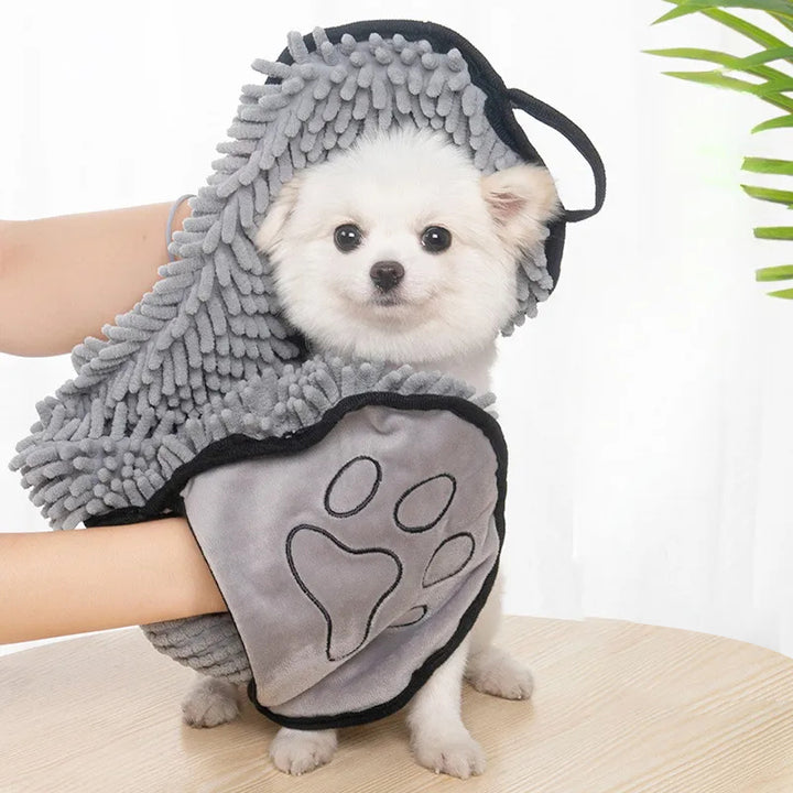 Pet Microfiber Absorbent Quick Dry Bath Towel With Pockets