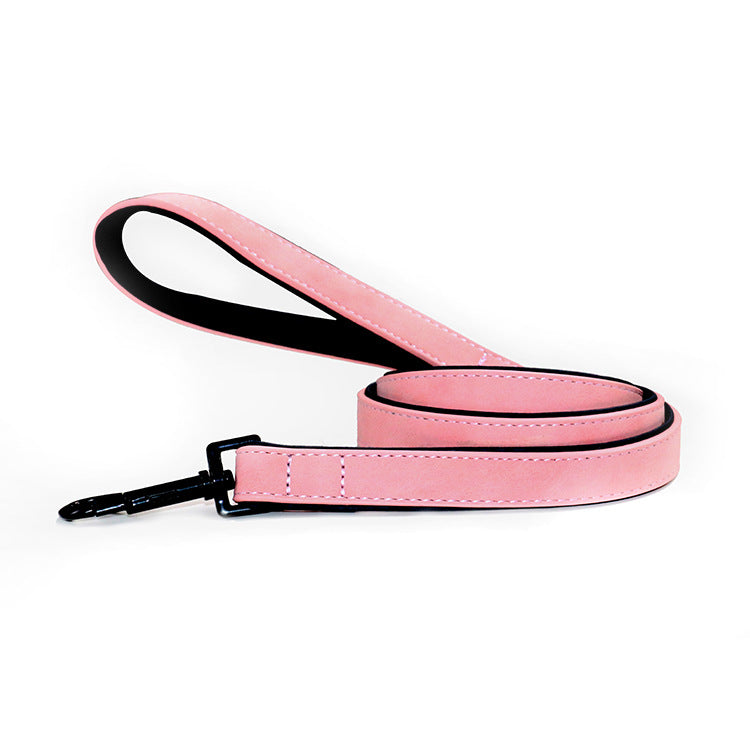 Pull Resistant Leather Pet Leash Lead Rope
