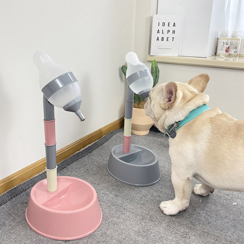 Adjustable Height Automatic Pet Water Dispenser Fountain Feeding Bowl