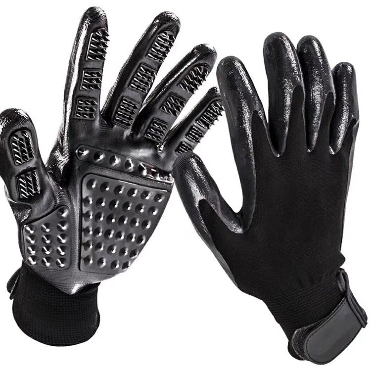 Pet Hair Grooming Glove Soft Rubber Shedding Massage Brush