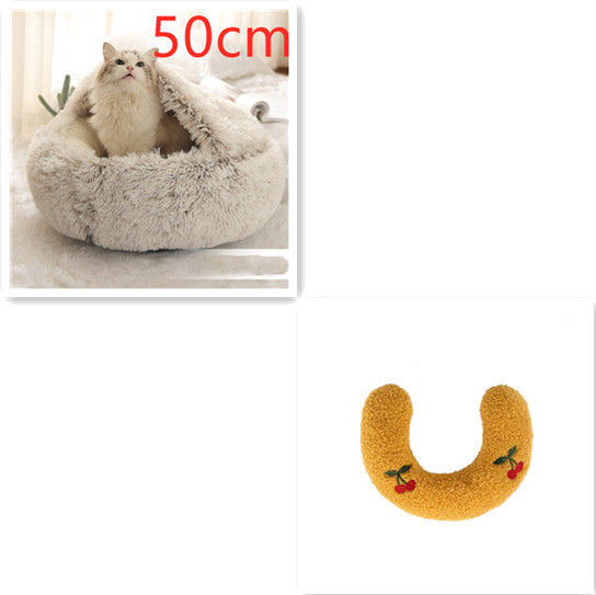 2 In 1 Round Plush Warm Pet Winter Bed