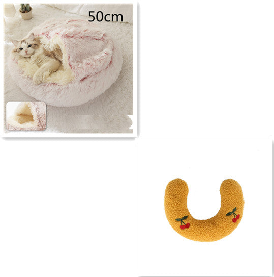 2 In 1 Round Plush Warm Pet Winter Bed