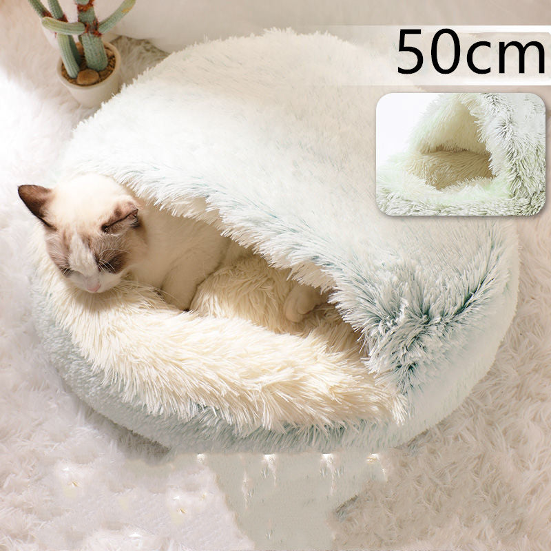 2 In 1 Round Plush Warm Pet Winter Bed