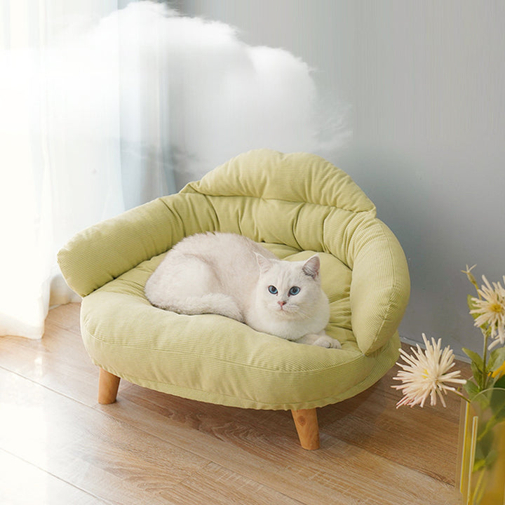 All Season Elevated Pet Bed Solid Wood Thickened Frame