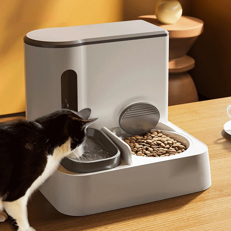 Automatic Pet Feeder And Water Dispenser Double Bowl System