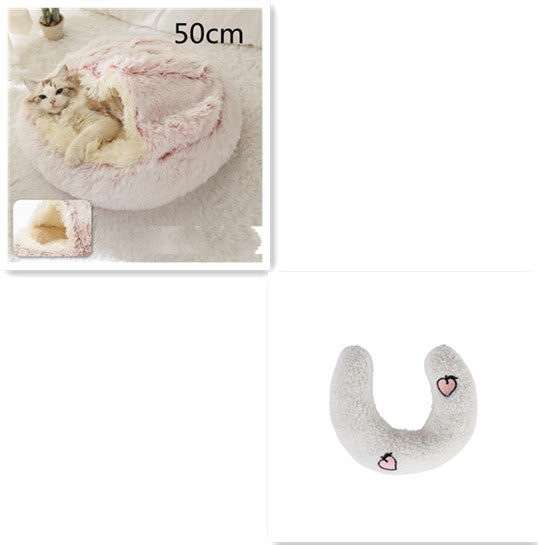 2 In 1 Round Plush Warm Pet Winter Bed