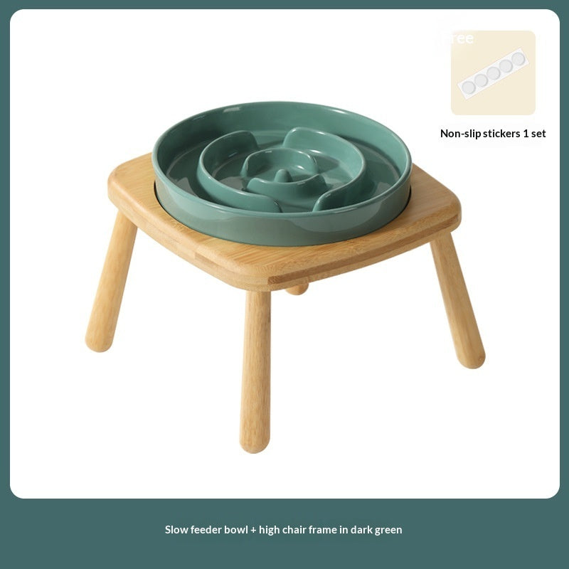 Ceramic Slow Feeding Pet Bowl Anti Choking Tip Proof Feeder