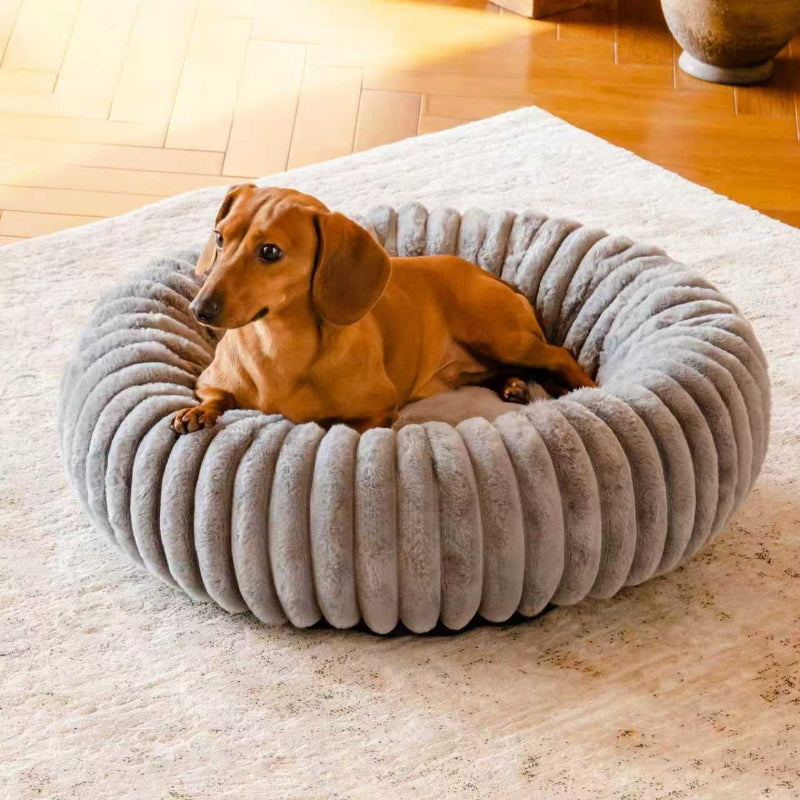 Plush Winter Warm Pet Sleeping Mat Round House Bed