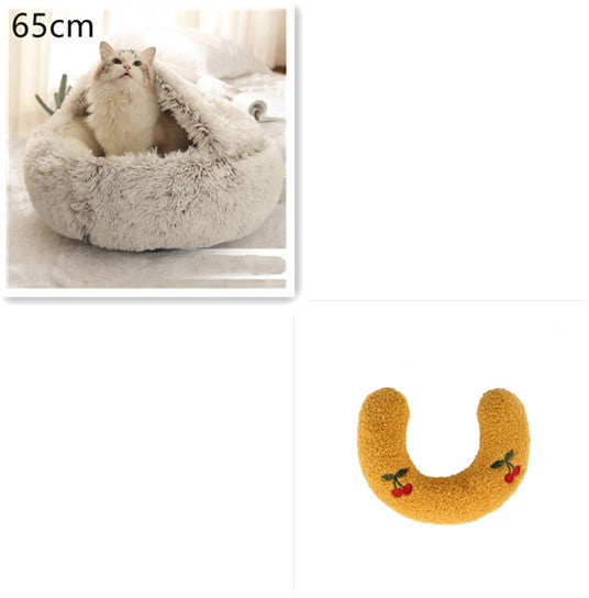 2 In 1 Round Plush Warm Pet Winter Bed