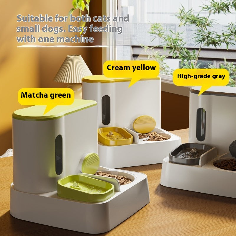 Automatic Pet Feeder And Water Dispenser Double Bowl System