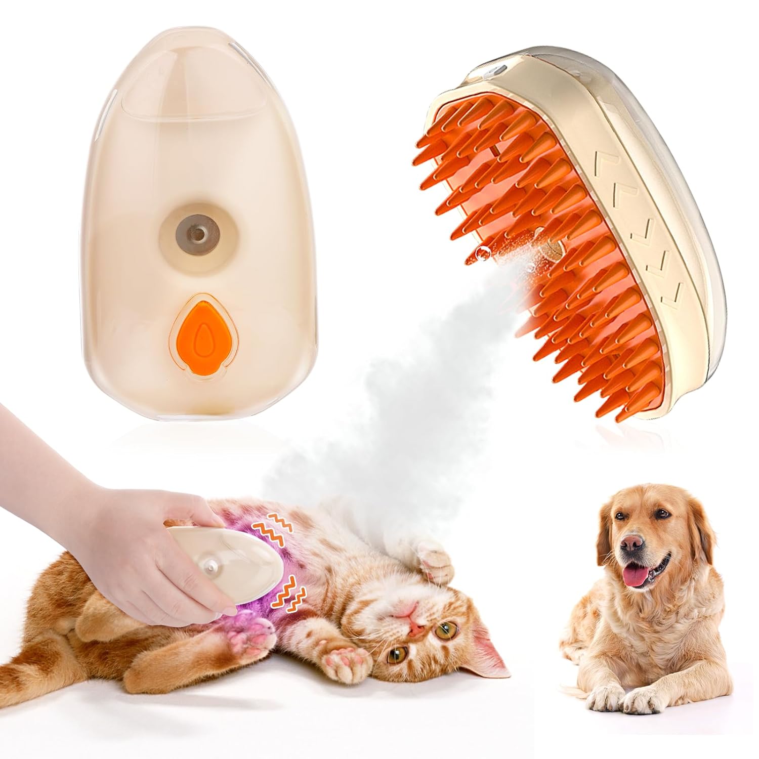 Pet 4 In 1 Steam Grooming Massage Hair Removal Brush
