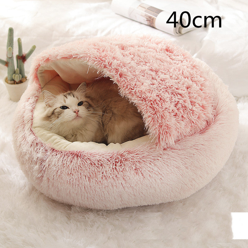 2 In 1 Round Plush Warm Pet Winter Bed