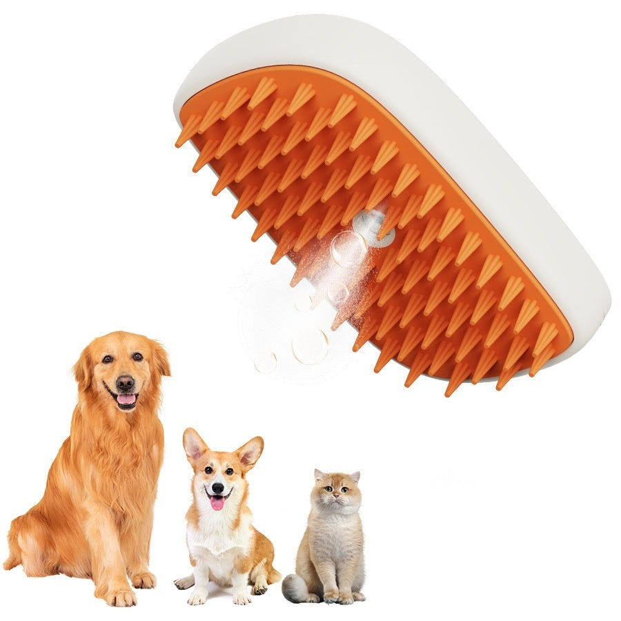 USB Rechargeable Pet Steam Spray Massage Grooming Comb